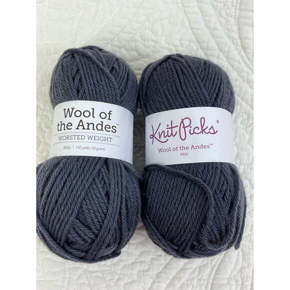Lot of 2-Sk Wool of the Andes, Peruvian Highland Wool, Worsted, Myst - Picture 1 of 7